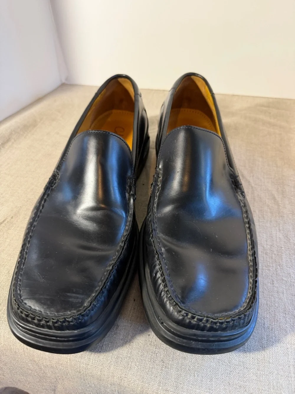 Cole Haan Nike Air Santa Barbara Men's Black Leather Slip-On Loafers 12M New